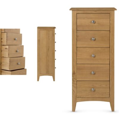 Annaghmore Kilkenny Oak 5 Drawer Narrow Chest