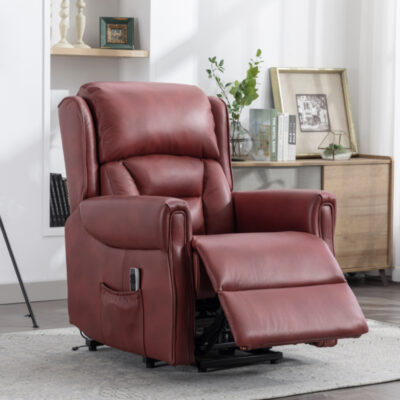 Annaghmore Sandringham Lift and Tilt Dual Motor Chair - Burgandy Leather