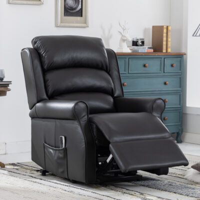Annaghmore Windsor Lift and Tilt Dual Motor Chair - Black Leather