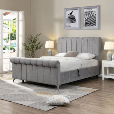 GIE Carlow Gas Lift 4'6" Bed Frame Grey