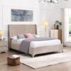 GIE Mayo 4'6" Bed Frame Beige