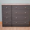 Millwood Eden 4 Drawer Comi Chest, Charcoal with Sonoma Oak Top