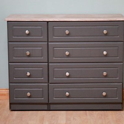 Millwood Eden 4 Drawer Comi Chest, Charcoal with Sonoma Oak Top