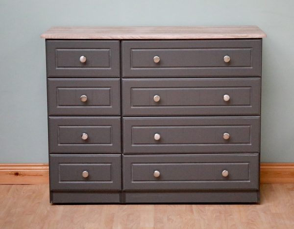 Millwood Eden 4 Drawer Comi Chest, Charcoal with Sonoma Oak Top