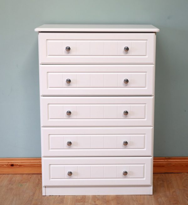 Millwood Eden 5 Drawer Chest with Chrome Handles