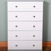Millwood Eden 5 Drawer Chest, White with Grey Top
