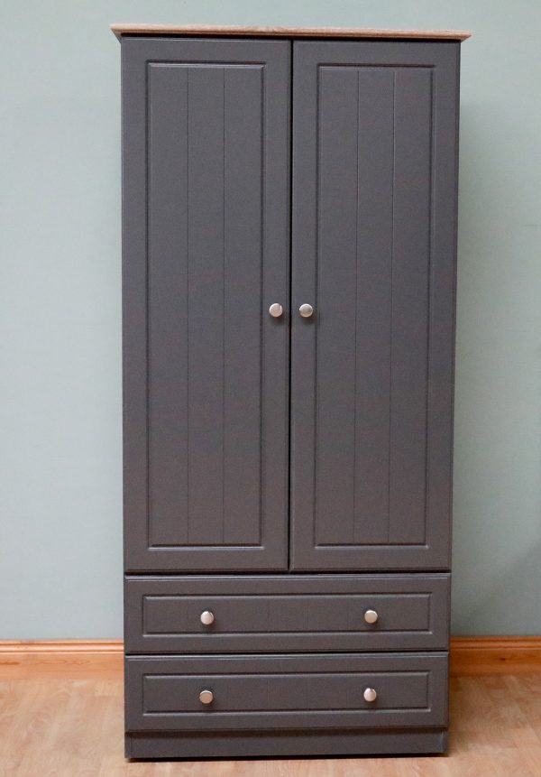 Millwood Eden DOuble Wardrobe with Drawers Charcoal