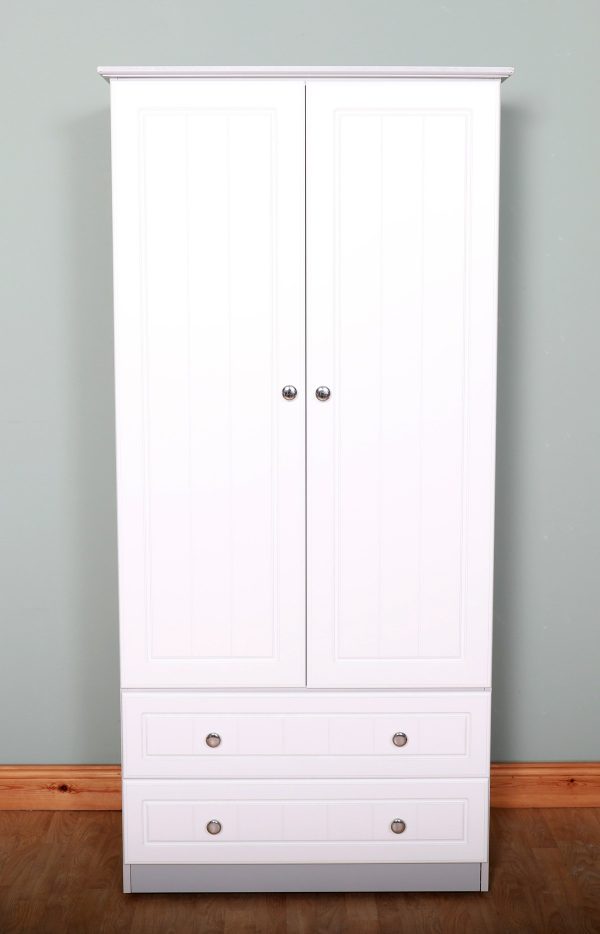 Millwood Eden 2 Door Wardrobe with Drawers White