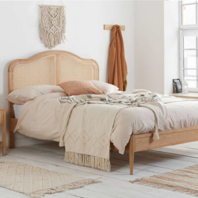 Birlea Leonie Rattan Double Oak Bed Frame