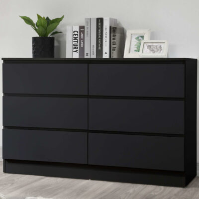 Birlea Oslo 6 Drawer Chest - Black
