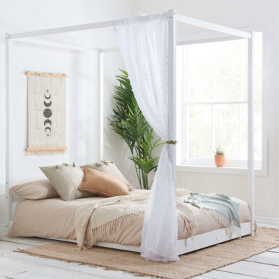 Birlea Darwin Four Poster Double Bed Frame - White