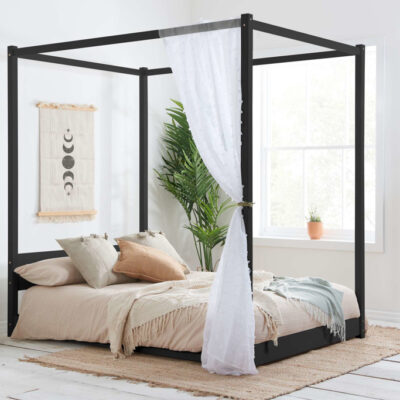 Birlea Darwin Four Poster King Size Bed Frame - Black