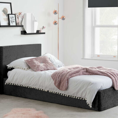 Birlea Berlin Single Ottoman Bed Frame - Black Crushed Velvet