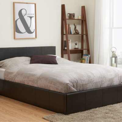 Birlea Berlin Double Ottoman Bed Frame - Brown Faux Leather
