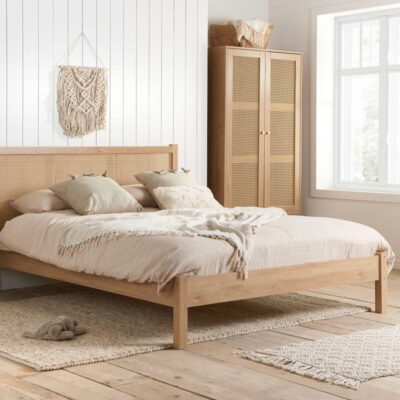Birlea Croxley Rattan Oak King Size Bed Frame