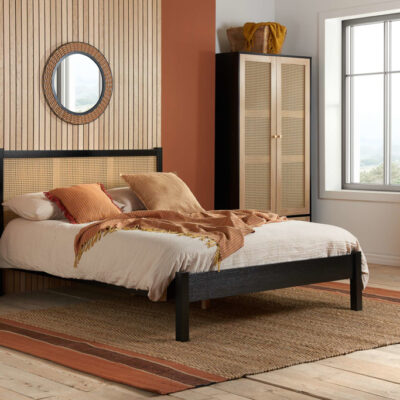 Birlea Croxley Rattan Black King Size Bed Frame