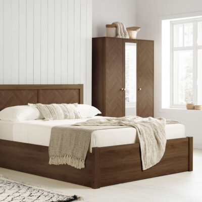 Birlea Herringford Walnut Double Ottoman Bed Frame