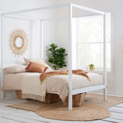 Birlea Mercia Four Poster King Size Bed Frame - White